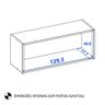 Armario Aereo Basculante 80 Cm 16978 Freijo Off White Cristal Nicioli Freijo Off White Cristal - 6