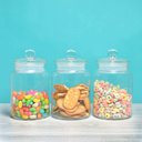 Ver imagem 2 de Kit 3 Potes Porta Mantimentos Vidro Arena 750ml Tampa Lyor