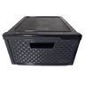 2 Gaveteiros Organizadores 7,9 Litros Plástico Empilhável Rattan 33x27x15 - Nitron Cor:preto - 5