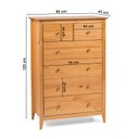 Ver imagem 3 de Cômoda 6 Gavetas em Madeira Maciça Nest Bege/Marrom Pine