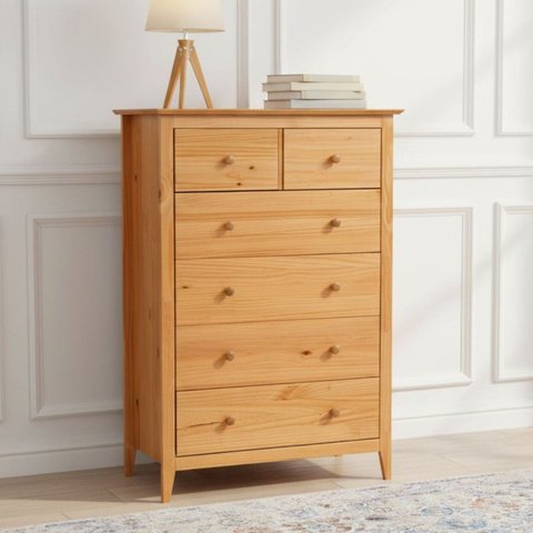 Cômoda 6 Gavetas em Madeira Maciça Nest