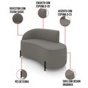Ver imagem 3 de Sofá 2 Lugares Orgânico 140cm Pé Ferro Preto Morgan Suede Grafite D03 - D’Rossi