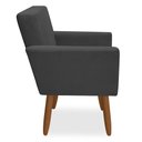 Ver imagem 5 de Kit 2 Poltronas Decorativa Nina Pés Palito Veludo Cinza Grafite Chamby Móveis