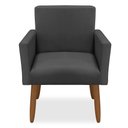 Ver imagem 3 de Kit 2 Poltronas Decorativa Nina Pés Palito Veludo Cinza Grafite Chamby Móveis