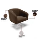 Ver imagem 7 de Cadeira Sala de Jantar Giratória Base Cromada Stella Suede D03 - D'Rossi Cor Marrom