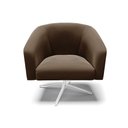 Ver imagem 3 de Cadeira Sala de Jantar Giratória Base Cromada Stella Suede D03 - D'Rossi Cor Marrom