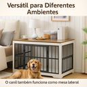 Ver imagem 6 de Canil Interno Cercado Gaiola Cachorro Cães Pet Aparador Madeira Mesa 2 em 1 Móveis