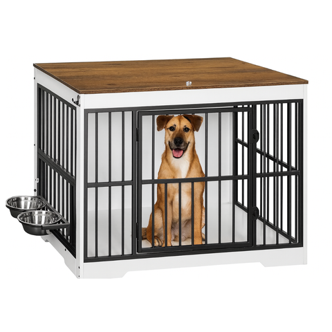 Canil Interno Cercado Gaiola Cachorro Cães Pet Aparador Madeira Mesa 2 em 1 Móveis