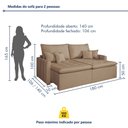 Ver imagem 4 de Sofa Retratil Boston 180cm Kc Rei de Casa Veludo Bege