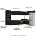 Ver imagem 2 de Armário de Cozinha Modulada de Canto 9 Peças Cp04 Balcão Preto - Lumil