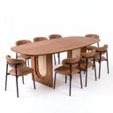 Ver imagem 3 de Conjunto de Jantar com Mesa Orgânica Tali 210cm e 8 Cadeiras Ema CabeCasa MadeiraOriginals Marrom
