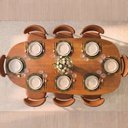 Ver imagem 2 de Conjunto de Jantar com Mesa Orgânica Tali 210cm e 8 Cadeiras Ema CabeCasa MadeiraOriginals Marrom