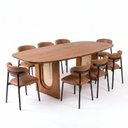 Ver imagem 3 de Conjunto de Jantar Mesa Orgânica Tali 210cm e 8 Cadeiras Ema CabeCasa MadeiraOriginals Marrom