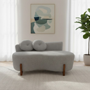 Ver imagem 1 de Namoradeira Sofá Feijão Lounge 120cm Orgânica Linho Cinza