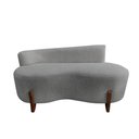 Ver imagem 4 de Namoradeira Sofá Feijão Lounge 120cm Orgânica Linho Cinza