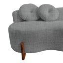 Ver mais imagens de Namoradeira Sofá Feijão Lounge 120cm Orgânica Linho Cinza