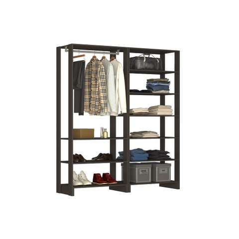 Estante Closet Yes 160cm com 9 Prateleiras - Grafite