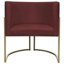 Ver imagem 4 de Kit 2 Poltronas Decorativa Recepção Luna Suede Cores Base de Ferro Champagne Bordô Suede