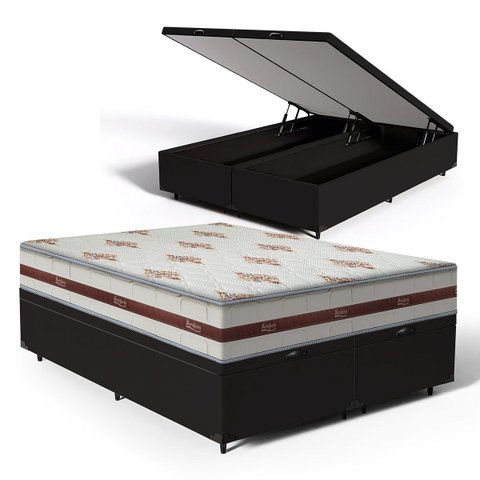 Cama Box Baú com Colchão de Molas Ensacadas Anjos Classic Queen 158cm