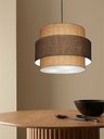 Ver imagem 3 de Lustre Pendente Cilíndrico Md-4384 Cúpula em Tecido Café e Palha Tam: 50cm Lustres Vivare