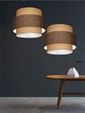 Ver imagem 7 de Lustre Pendente Cilíndrico Md-4384 Cúpula em Tecido Café e Palha Tam: 50cm Lustres Vivare