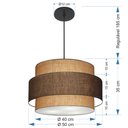 Ver imagem 2 de Lustre Pendente Cilíndrico Md-4384 Cúpula em Tecido Café e Palha Tam: 50cm Lustres Vivare