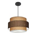 Ver imagem 1 de Lustre Pendente Cilíndrico Md-4384 Cúpula em Tecido Café e Palha Tam: 50cm Lustres Vivare