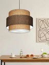 Ver imagem 4 de Lustre Pendente Cilíndrico Md-4384 Cúpula em Tecido Café e Palha Tam: 50cm Lustres Vivare