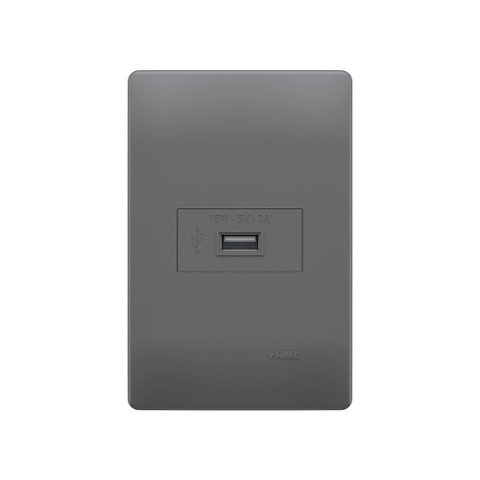 Tomada Usb Fame Habitat Onix 15w com Placa 4x2