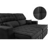 Sofá Retrátil e Reclinável 2,20M Molas Ensacadas e Costura Tripla Cama Inbox Nobre Suede Preto - 4