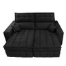 Sofá Retrátil e Reclinável 2,20M Molas Ensacadas e Costura Tripla Cama Inbox Nobre Suede Preto - 5