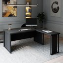 Ver imagem 1 de Mesa em L Executiva Diretor Direita 160cm x 170cm com Caixa de Tomadas e Porta Objetos F5 Office