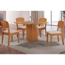 Ver imagem 1 de Conjunto: Mesa de Cozinha Maldivas C/ Tampo Madeirado Canto Curvo 90x90cm e 4 Cadeiras Havana