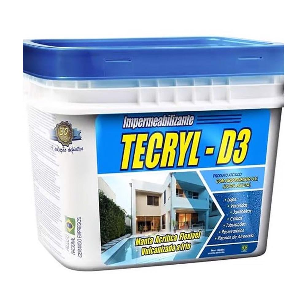 Tecryl D3 Impermeabilizante Cinza 15kg - Tecryl - 1