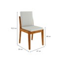 Ver imagem 4 de Sala de Jantar Completa Monalisa C/ Tampo Madeirado C/ Vidro 160cm+ 4 Cadeiras Lady Natural - Nesher