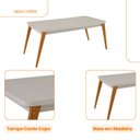 Ver imagem 2 de Mesa de Jantar Copper 180cm Madeira Tampo com Vidro Canto Copo Moderna Mobília