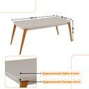 Ver imagem 3 de Mesa de Jantar Copper 180cm Madeira Tampo com Vidro Canto Copo Moderna Mobília
