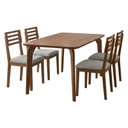 Ver imagem 1 de Mesa de Jantar Papaia com 4 Cadeiras Estofadas Juparana Linho Cinza Ornar