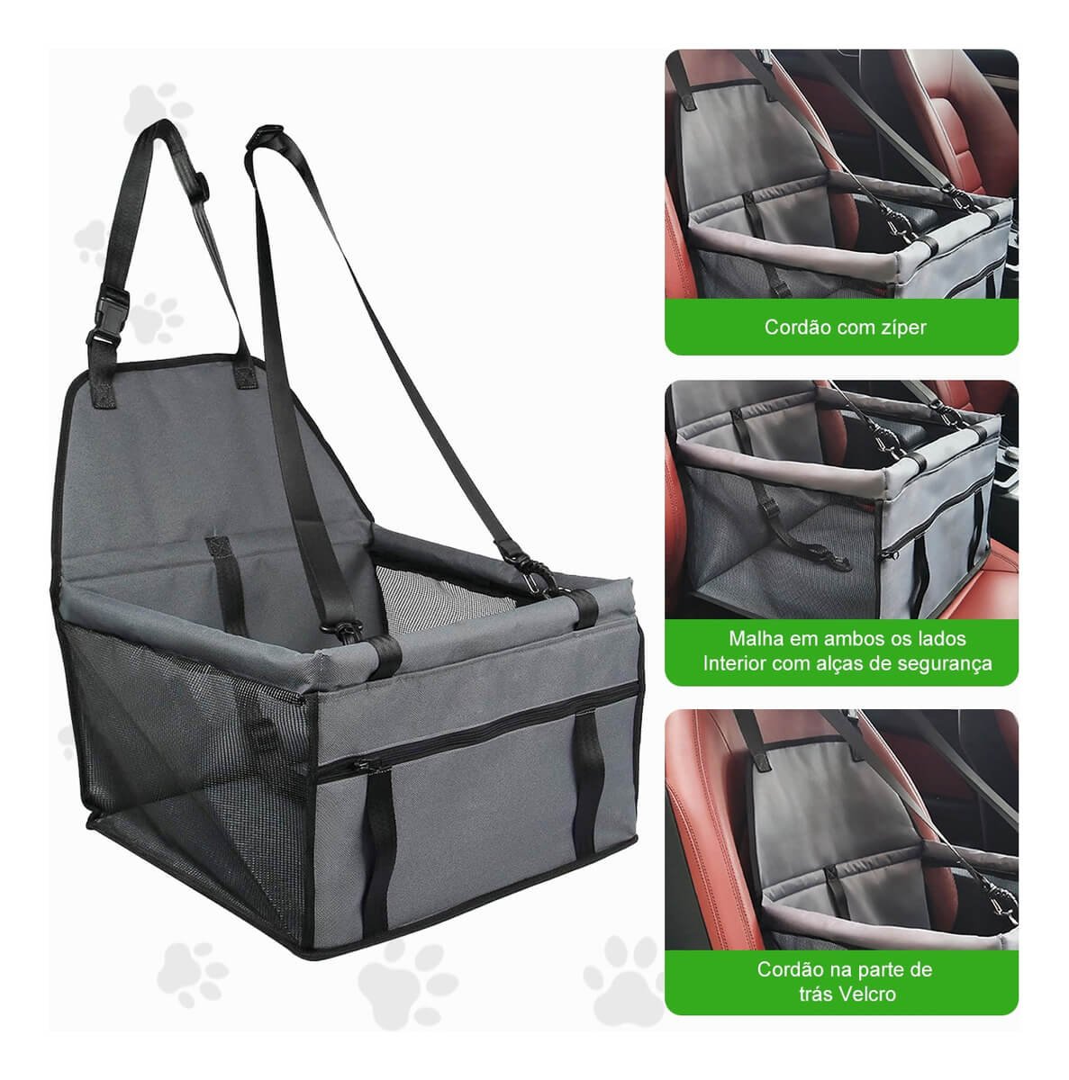 Cadeirinha Assento Pet para Carro - Cinza - 4