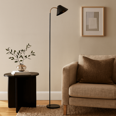 Luminária de Piso Abajur Chão Penelope Preto