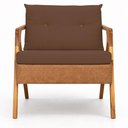Ver imagem 3 de Kit 2 Poltronas Laura Corino e Linho com Assento Ergonômico Café Ammê Estofados