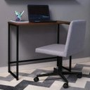 Ver imagem 1 de Escrivaninha Mesa Escritório Home Daf Mobiliário 80cm Industrial Pinus e Preto Marrom