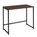 Ver imagem 2 de Escrivaninha Mesa Escritório Home Daf Mobiliário 80cm Industrial Castanho e Preto Marrom