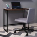 Ver imagem 1 de Escrivaninha Mesa Escritório Home Daf Mobiliário 80cm Industrial Castanho e Preto Marrom