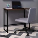 Ver imagem 1 de Escrivaninha Mesa Escritório Home Daf Mobiliário 80cm Industrial Tabaco e Preto Marrom