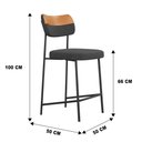 Ver imagem 4 de Banqueta Média Cozinha Lila Estofada Couríssimo Whisky Linho Grafite - Desk Design