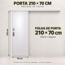 Ver imagem 5 de Porta de Correr Madeira 210x70 Branco Prime Kit Completo Trilho Fechadura