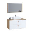 Ver imagem 2 de Conjunto Armário de Banheiro Berlim 60 Cm Mdf + Espelheira + Cuba