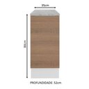 Ver imagem 6 de Balcão Madesa Stella 35 cm 1 Porta Branco/Rustic