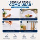 Ver imagem 2 de Capa Protetora de Alimentos Mosquiteiro Dobrável Anti Mosca para Mesa e Piquenique Malha